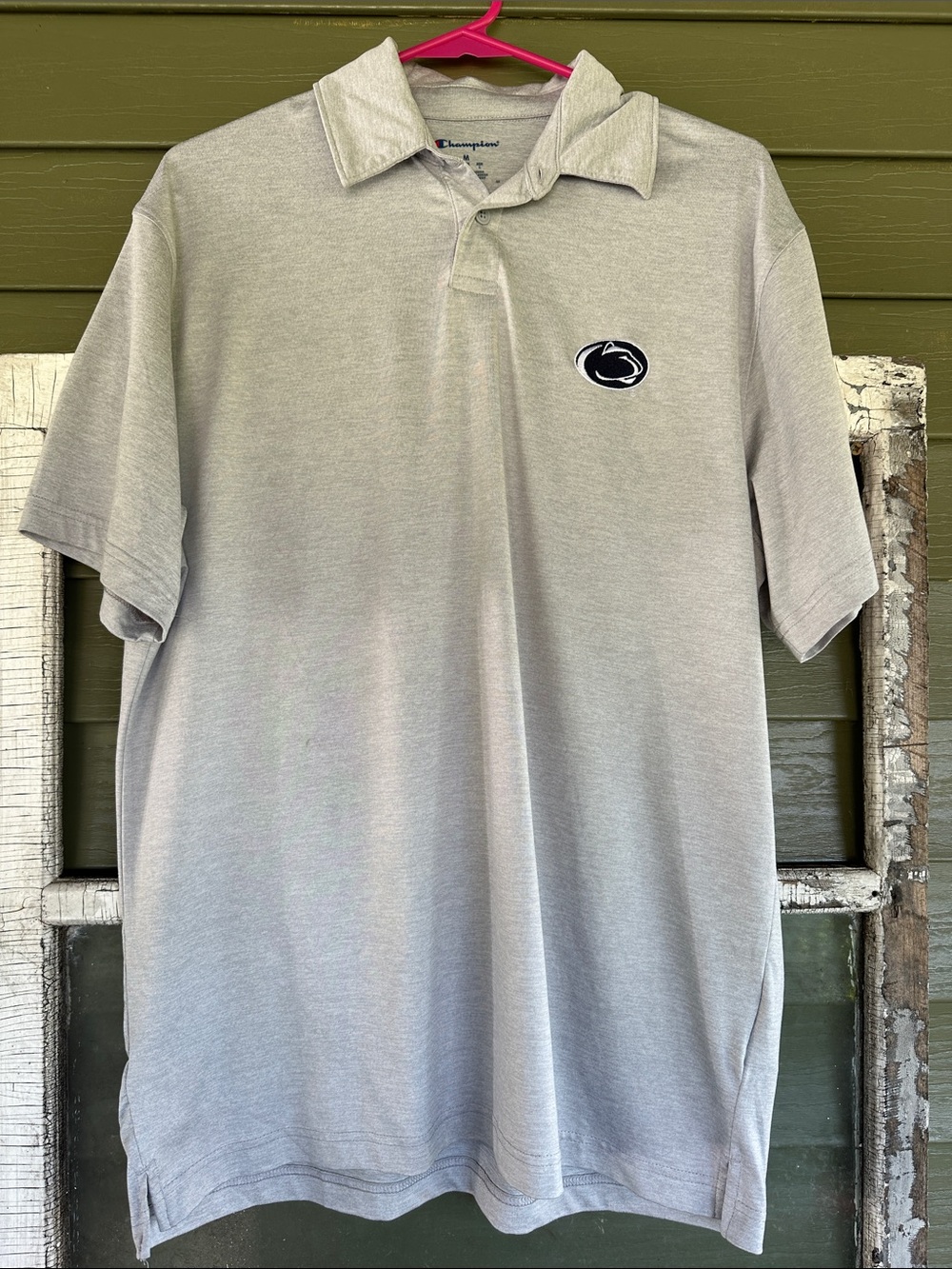 Champion Light Gray Men’s Polo with Penn State Logo